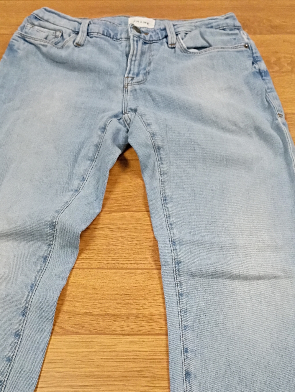 Frame Denim Pale Blue Straight Leg Jeans